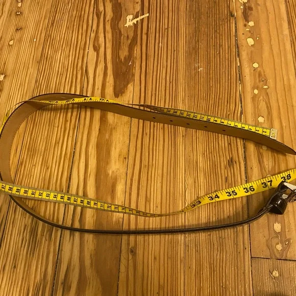 BRIGHTON EMBOSSED PATENT LEATHER BELT W/ HEART SILVER CRYSTAL BUCKLE BLING L34 - Picture 5 of 9